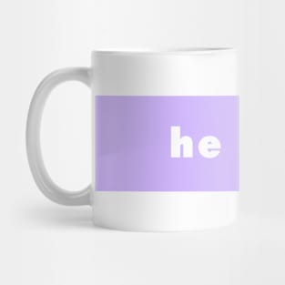 he / him - purple Mug